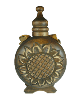Bronze circular hip flask