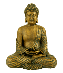 Bronze-colored Buddha figurine