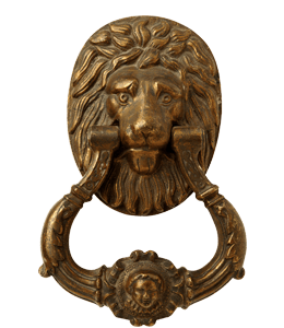 Bronze lion door handle