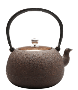 Brown Japanese tea pot with wooden lid