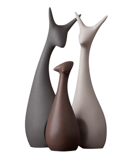 Brown and gray ceramic art