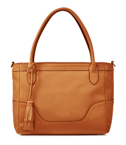 Brown color ladies leather handbag