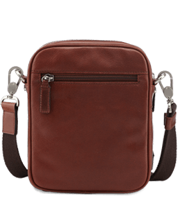 Brown color leather messenger bag
