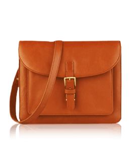 Brown color leather sling bag
