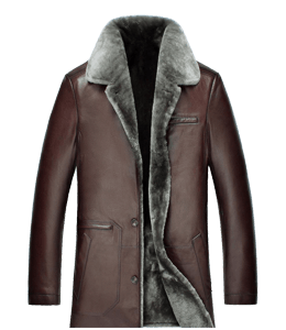 Brown Colored Long Leather Coat