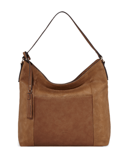 Brown leather hobo bag