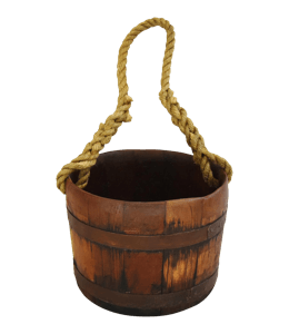 Wood bucket with rope