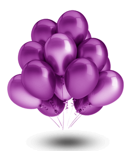 Bunch of purple balloons
