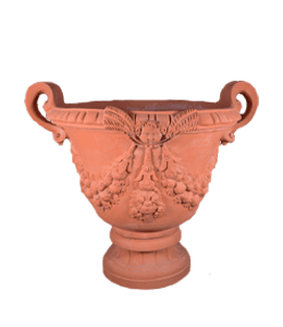 Carved red clay pot