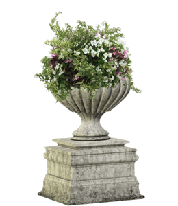 Carved stone garden flower vase