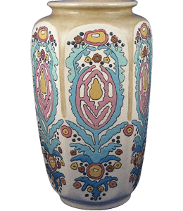 Ceramic vase or with colorful art