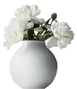 Ceramic Vase with White Flowers