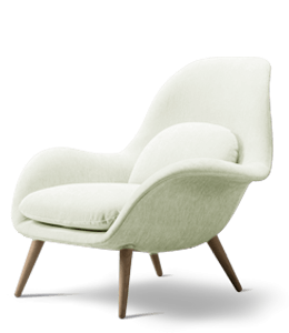 Chair with white upholstery