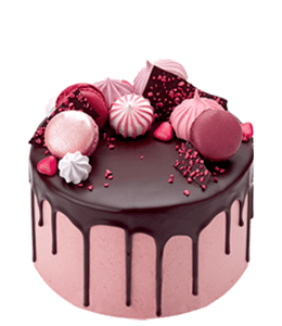 Chocolate & pink layer cake