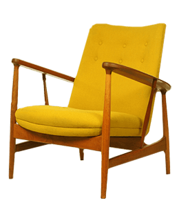 Classic chair with golden yellow upholstery