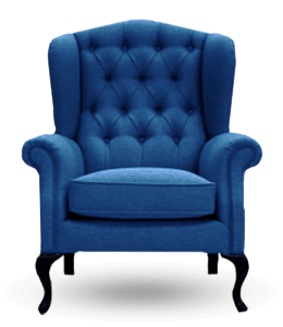 Classy blue single seater sofa