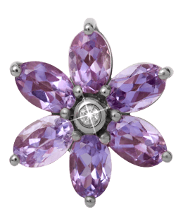 Cluster earring of purple sapphire