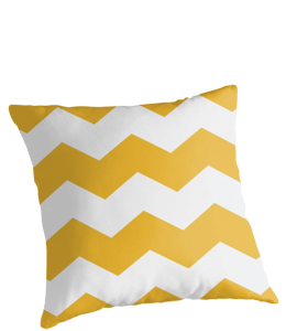White & mango color zig zag cushion