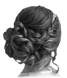 Cool messy bun with gray hair