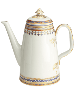 Cream white colored porcelain tea pot