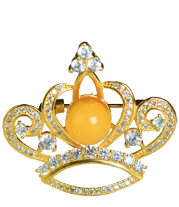 Crown with yellow pearl and precious stones