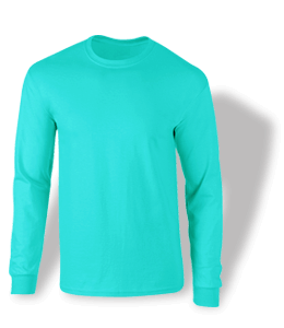 Cyan color round neck full sleeve t-shirt