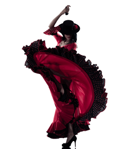 Dancer performing Flamenco in red