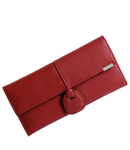 Dark and deep red colored wallet for women