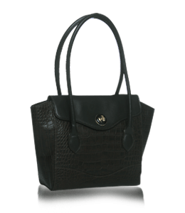 Dark black-brown color ladies handbag