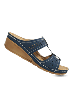 Dark blue colored sandals for women