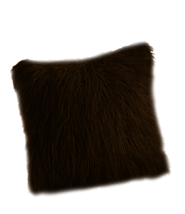Dark brown color hairy cushion