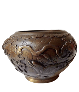 Dark brown earthen pot or urn