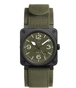 Dark camouflage olive colored watch with strap