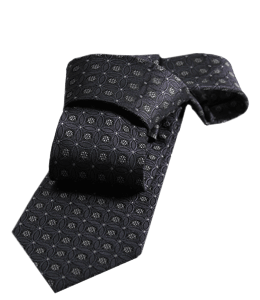 Dark gray color self print tie for men