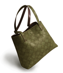 Dark green color diamond shape design handbag