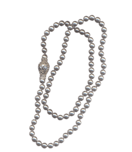 Dark grey pearl necklace for women
