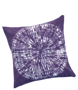 Dark purple color tie and dye cushion