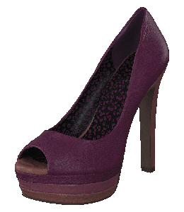 Dark purple high heel pumps with high toe