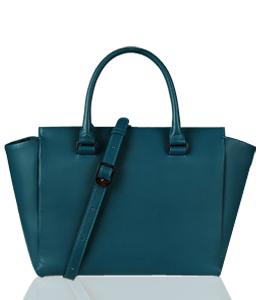 Dark teal color handbag for women