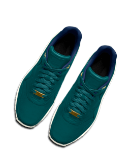 Dark teal color sports shoes