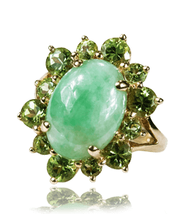 Dazzling jade stone ring
