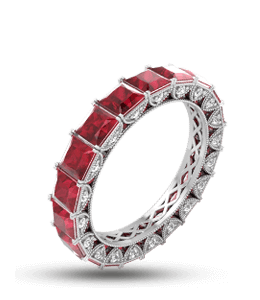 Dazzling ruby stone designer silver ring