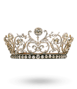 Dazzling white stone golden crown