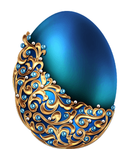 Decorated blue egg
