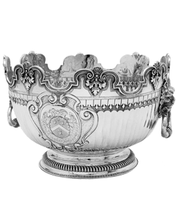 Decorative elegant silver bowl