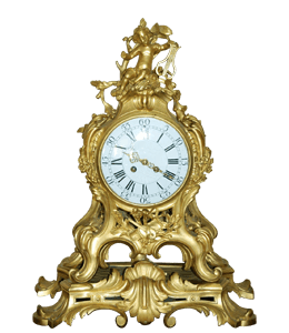 Decorative burnished gold table watch