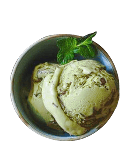 Delicious mint ice-cream in bowl