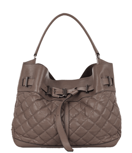 Diamond shaped stiches on quilted hobo bag