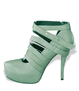 Dull green high heel ladies footwear