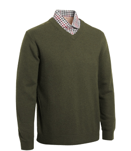 Dull green or camouflage green or olive green colored sweater